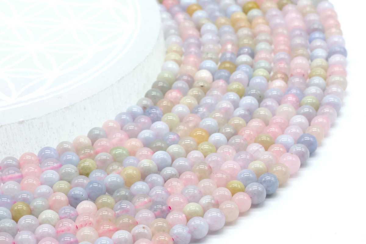 Perles Morganite 4mm sur fil 40cm