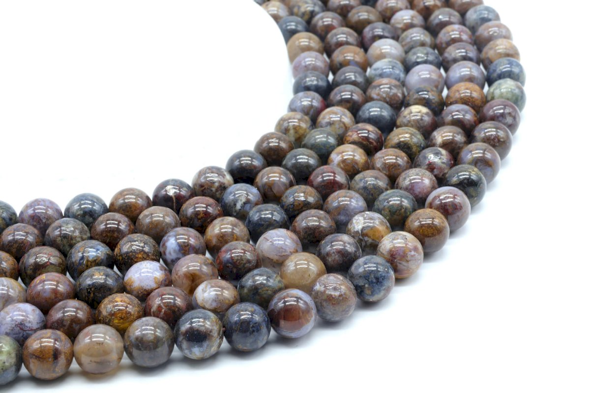 Perles Pietersite 10mm sur fil 40cm