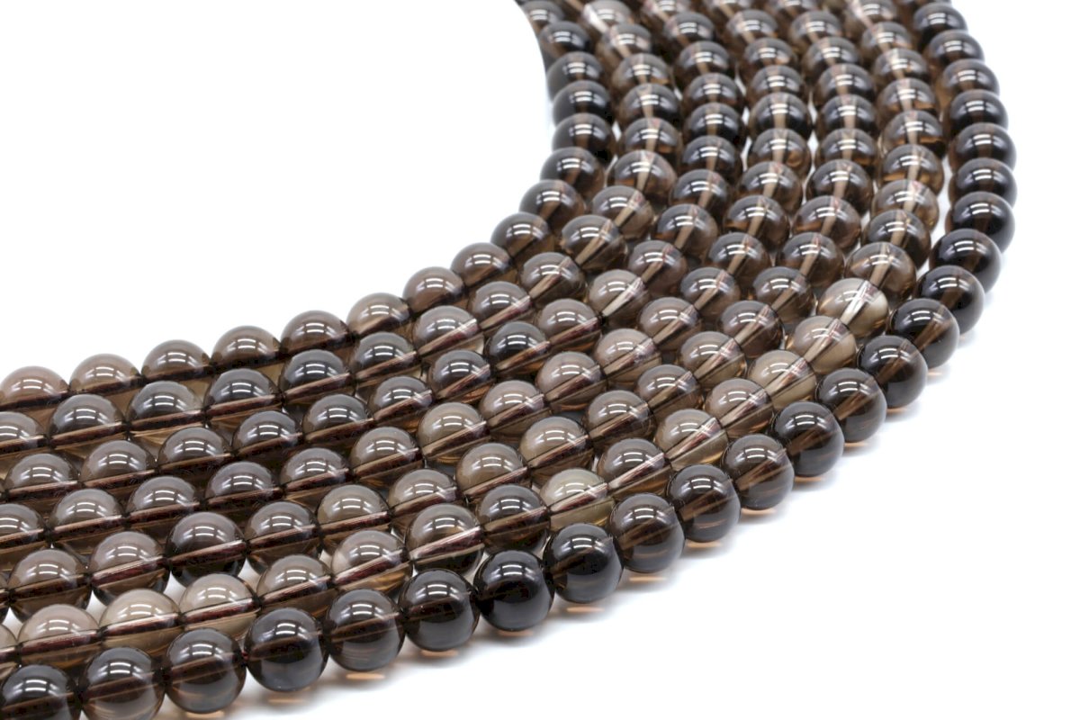 Perles Quartz Fumé 8mm sur fil 40cm