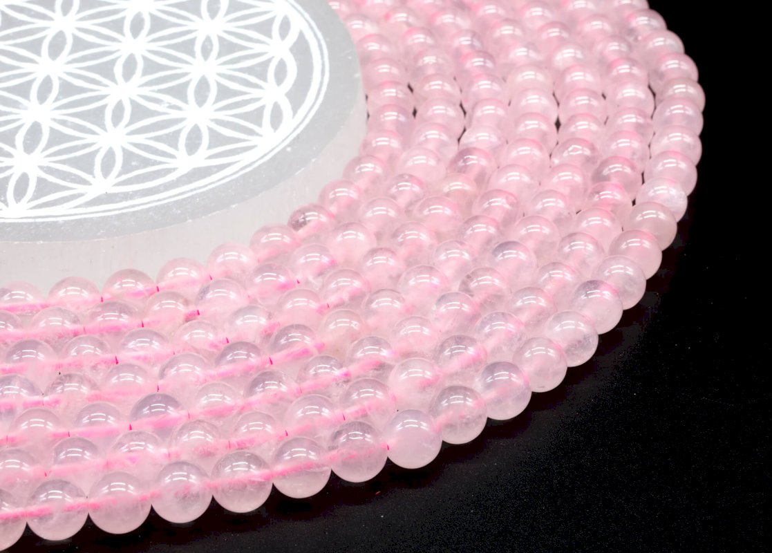 Perles Quartz Rose 8mm sur fil 40cm