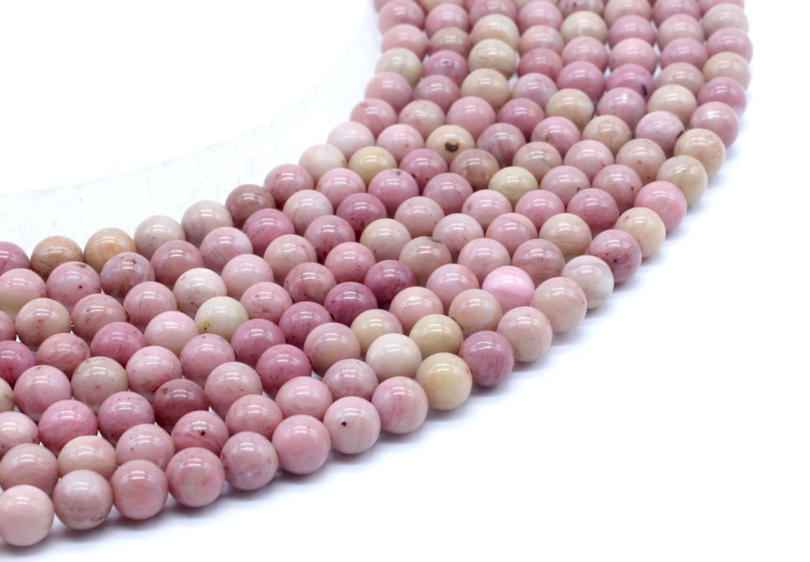 Perles Rhodonite Unie 6mm sur fil 40cm