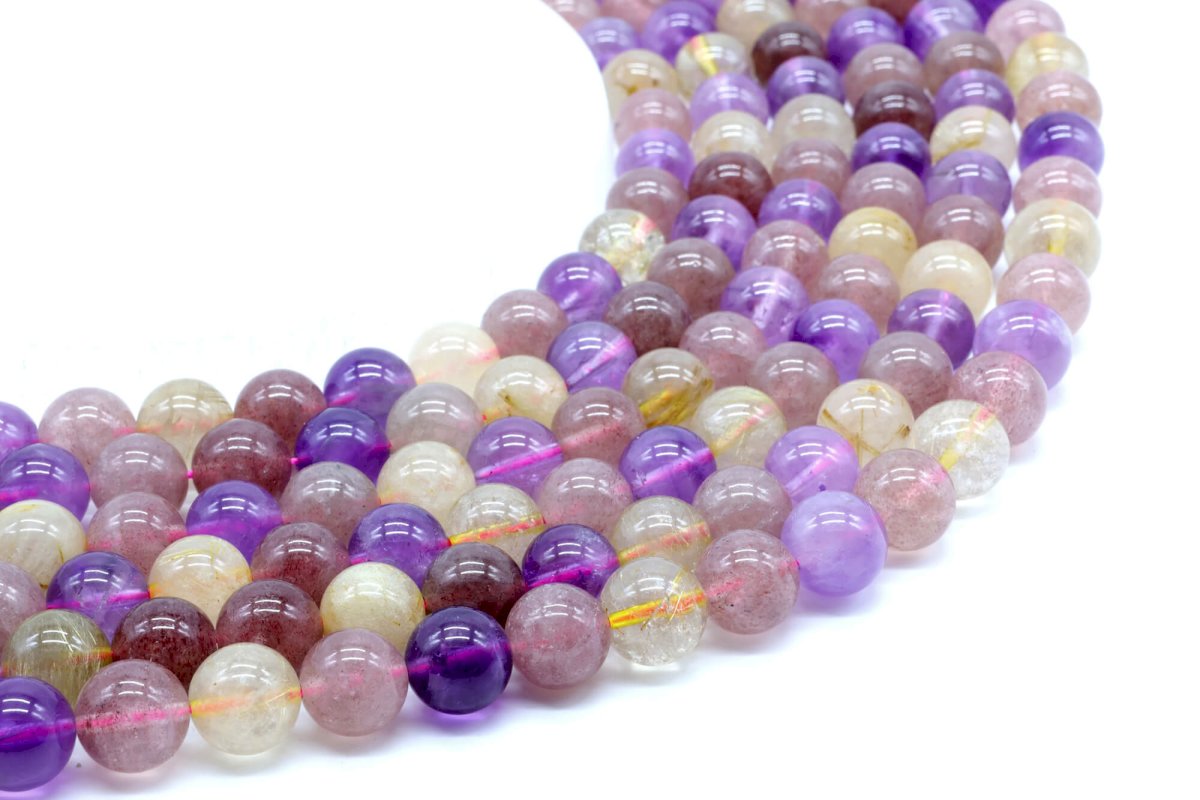 Perles de Super Seven 10mm sur fil 40cm