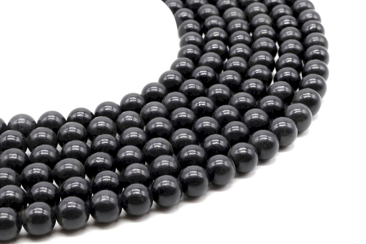 Perles Shungite 10mm sur fil 40cm