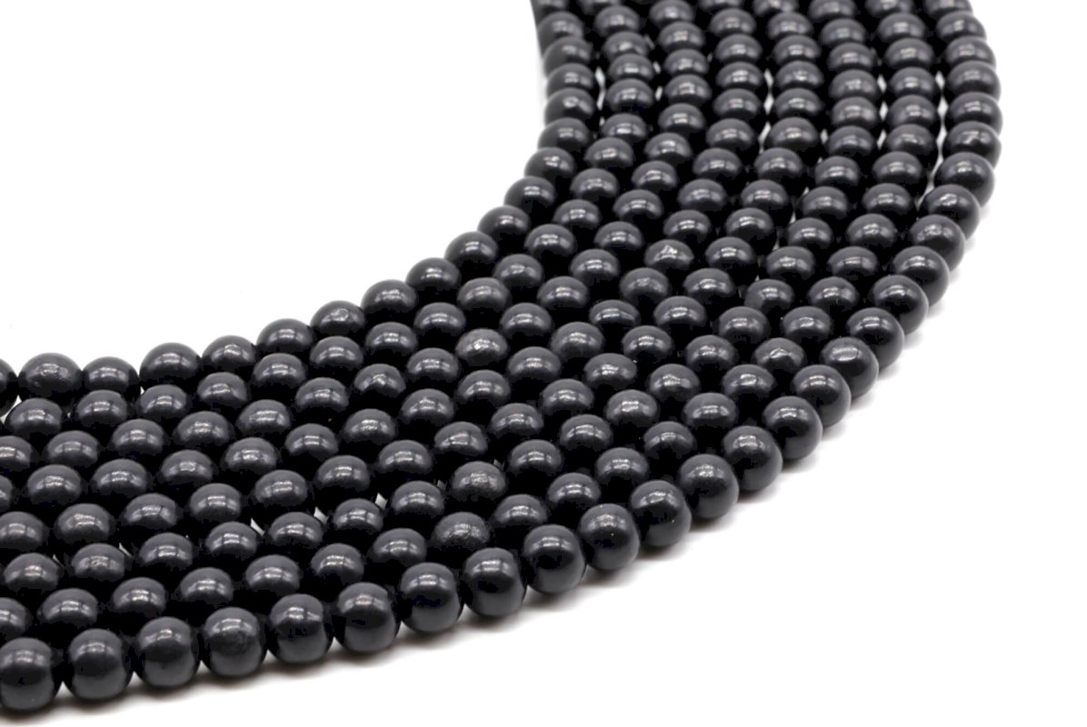 Perles Shungite 6mm sur fil 40cm