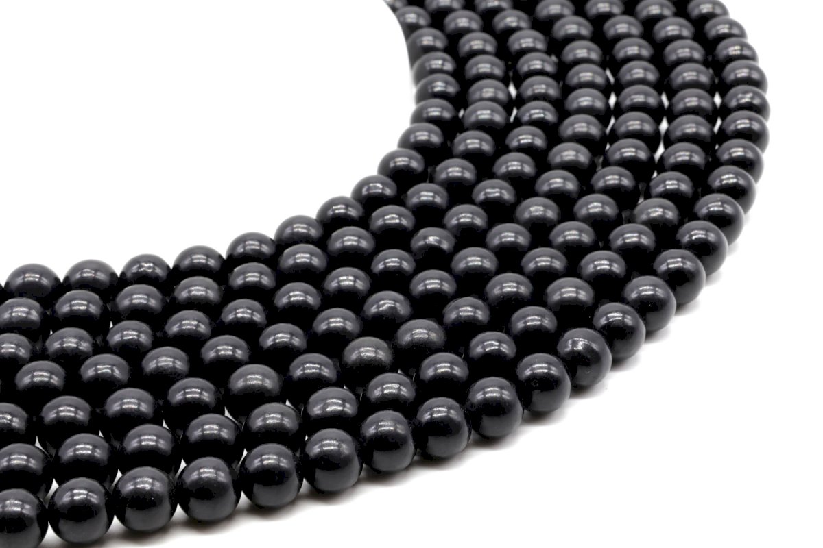 Perles Shungite 8mm sur fil 40cm