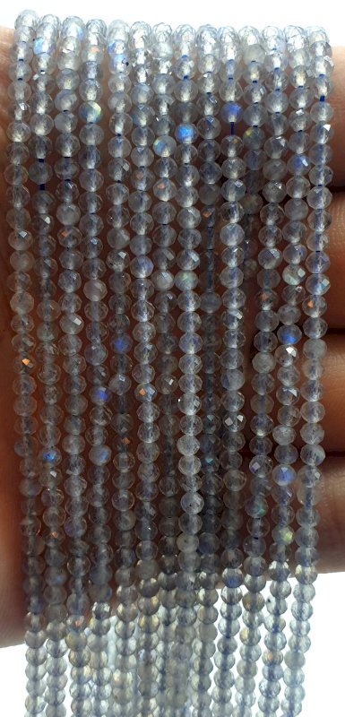 Perles facettées Labradorite 3mm sur fil 40cm