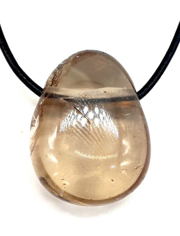 Quartz Fumé roulée Percée 3cm