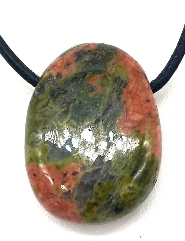 Unakite roulée Percée 3cm