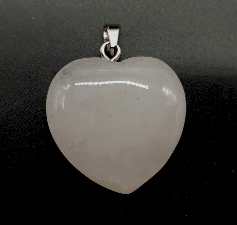 Pendentif Coeur Cristal de Roche 2.5cm