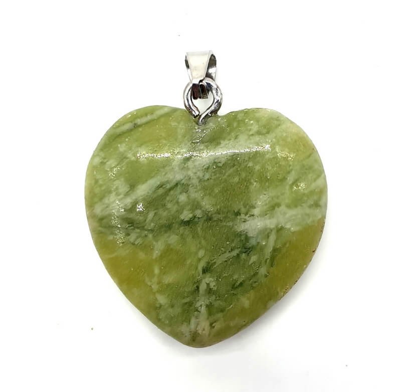 Pendentif Coeur Jade Verte 2.5cm