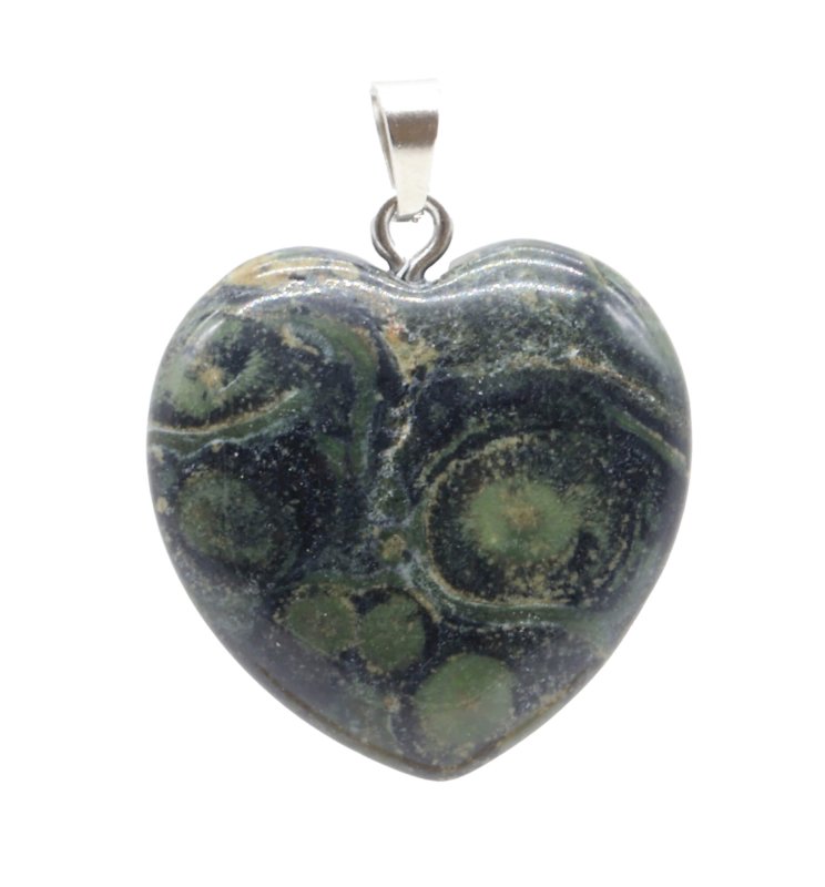 Pendentif Coeur Jaspe Kambaba 2.5cm