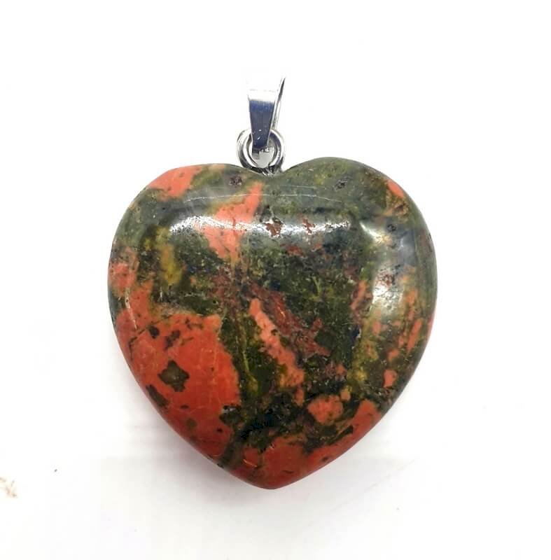 Pendentif Coeur Unakite 2.5cm
