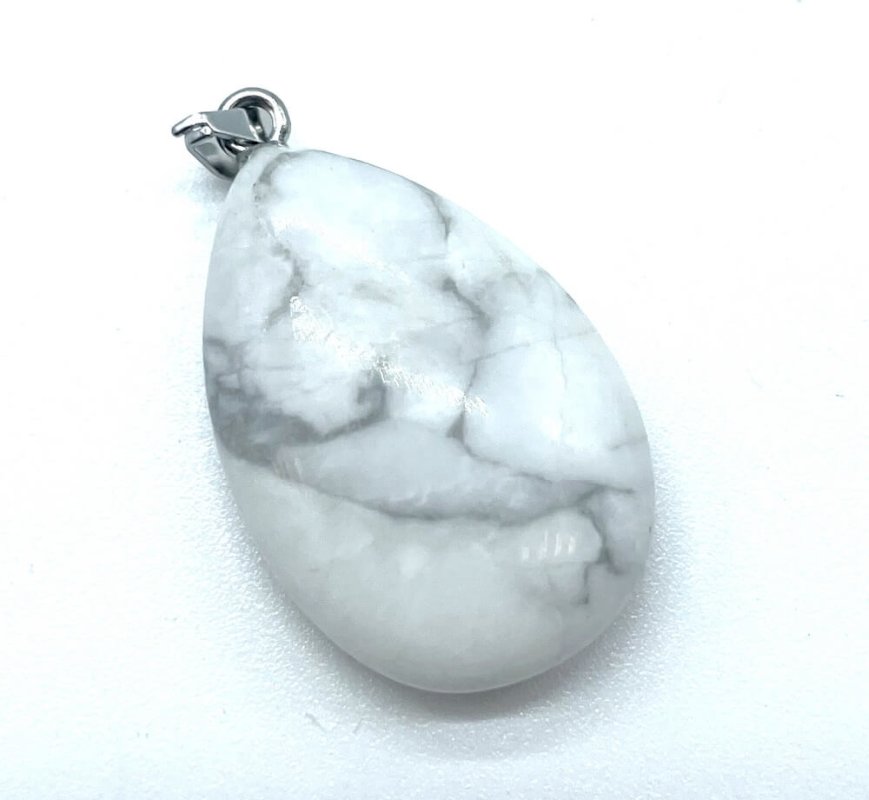 Pendentif Larme Howlite 3cm