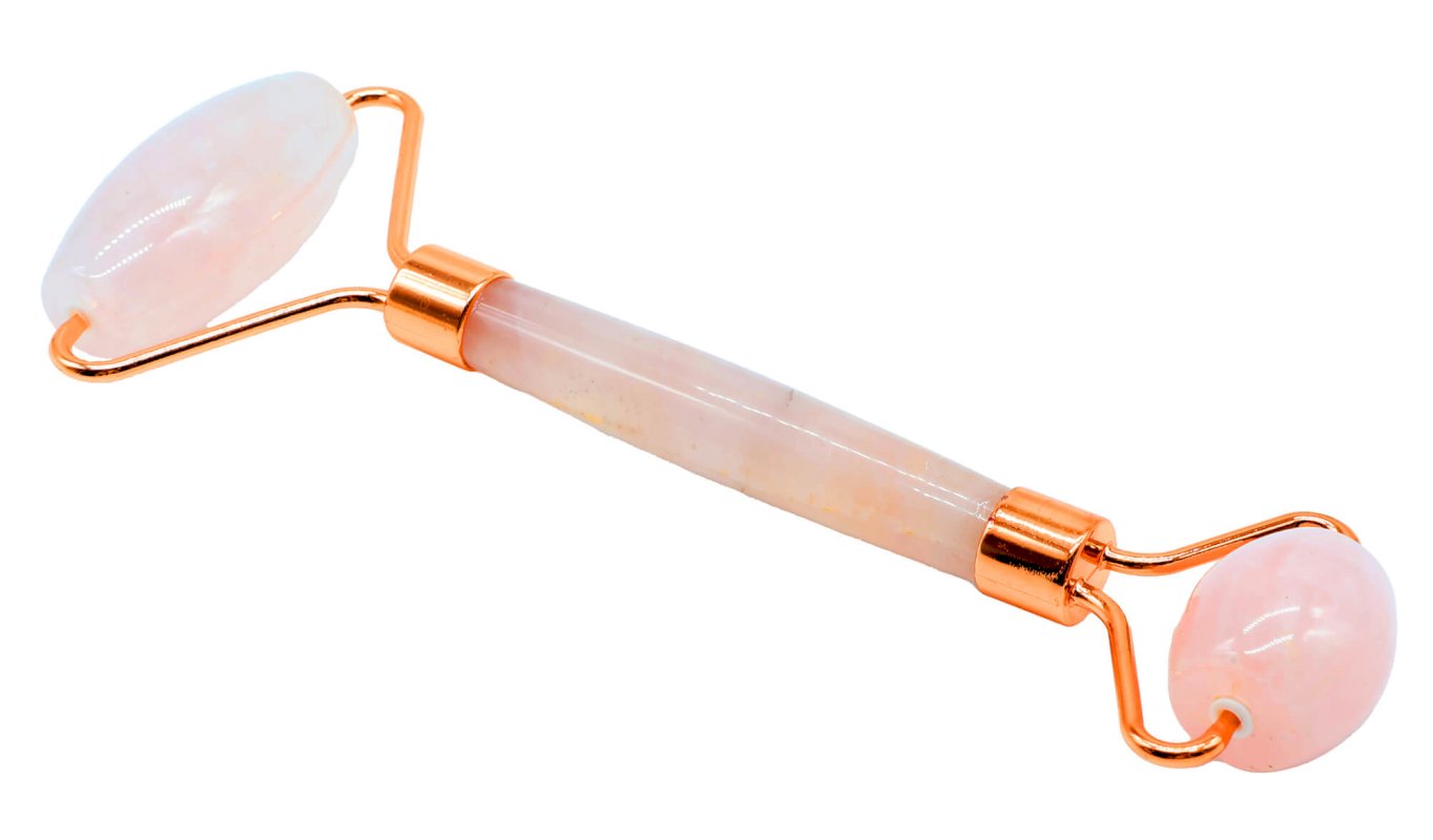 Double Rouleau de Massage Quartz Rose