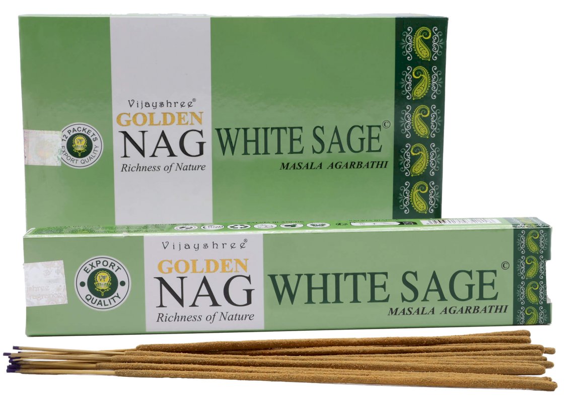 Encens Golden Nag Sauge Blanche 15g