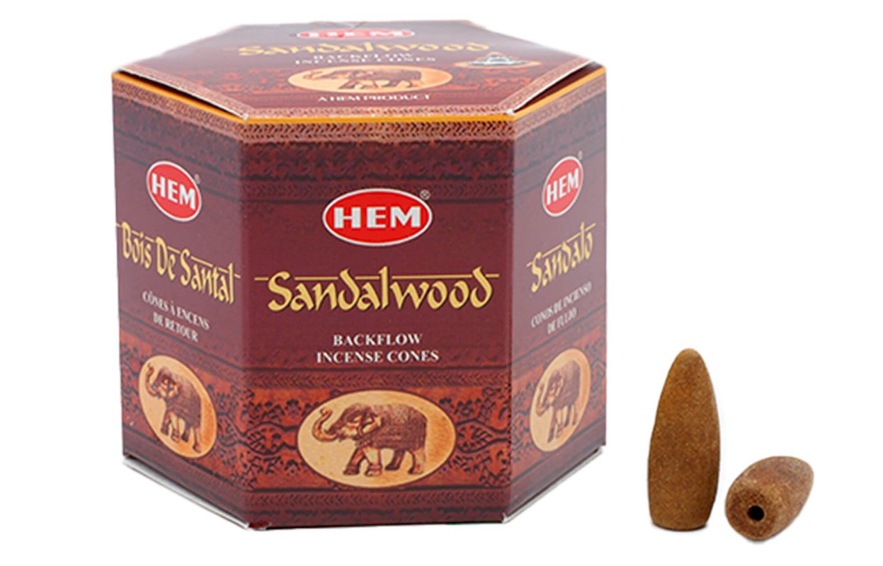 Backflow Cônes HEM Santal 12pcs