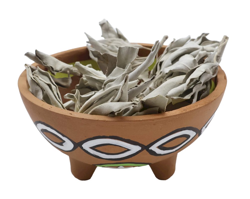 Bol Fumigation Terre Cuite Ethnique + Pieds 13cm