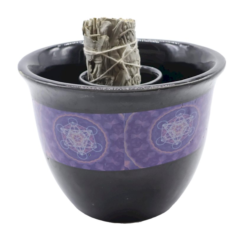 Bol Fumigation Céramique Métatron Noir 13cm