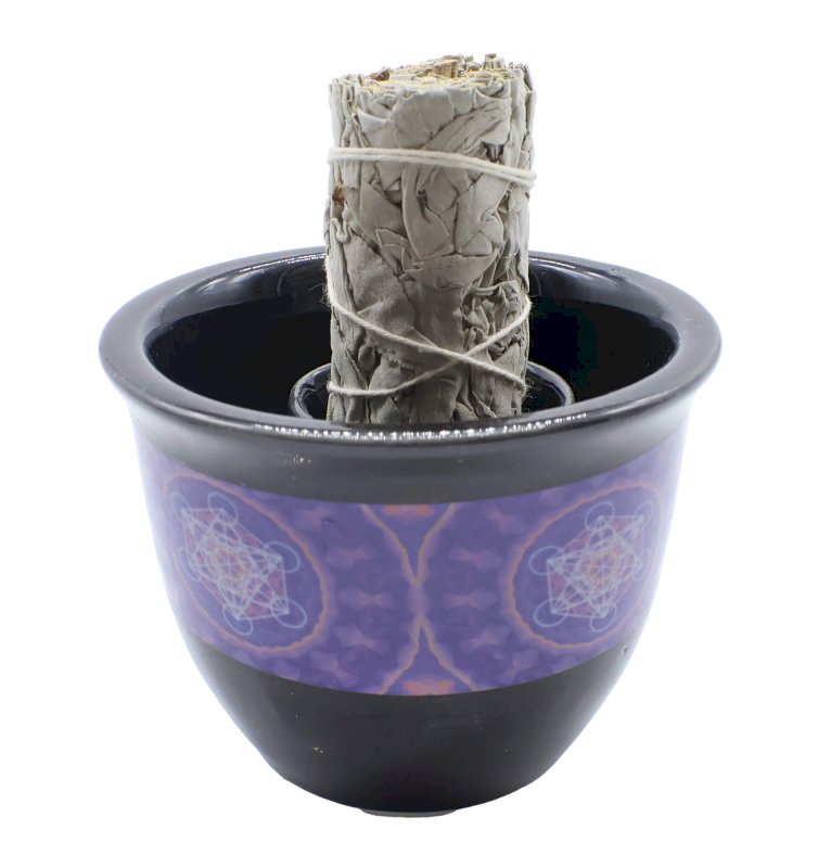 Bol Fumigation Céramique Métatron Noir 9cm