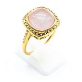 Bague Inox Chevalière Quartz Rose