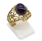 Bague Inox Pince Améthyste