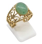 Bague Inox Pince Aventurine Verte