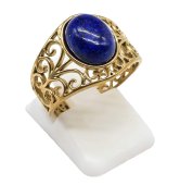 Bague Inox Pince Lapis Lazuli