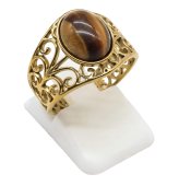 Bague Inox Pince Oeil de Tigre