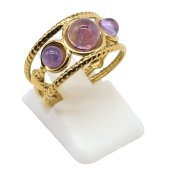 Bague Inox Triple Améthyste