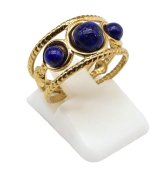 Bague Inox Triple Lapis Lazuli