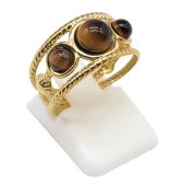 Bague Inox Triple Oeil de Tigre