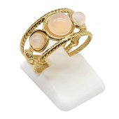 Bague Inox Triple Quartz Rose