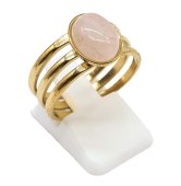Bague Inox Trident Quartz Rose