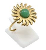 Bague Inox Soleil Aventurine Verte