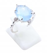 Bague Argent 925 Aigue Marine Ovale Impérial