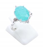 Bague Argent 925 Amazonite Ovale Impérial