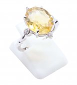 Bague Argent 925 Citrine Ovale Impérial