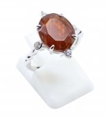 Bague Argent 925 Grenat Ovale Impérial