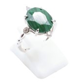 Bague Argent 925 Malachite Ovale Impérial