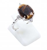 Bague Argent 925 Oeil de Tigre Ovale Impérial