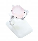 Bague Argent 925 Quartz Rose Ovale Impérial