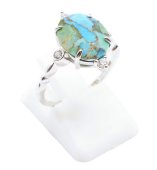 Bague Argent 925 Turquoise Ovale Impérial