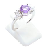 Bague Argent 925 'Flocon d'Argent' - Améthyste