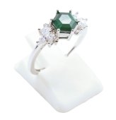 Bague Argent 925 'Flocon d'Argent' - Malachite
