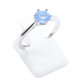 Bague Argent 925 'Rond Sublime' - Aigue Marine