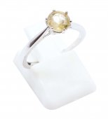 Bague Argent 925 'Rond Sublime' - Citrine