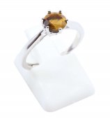 Bague Argent 925 'Rond Sublime' - Oeil de Tigre