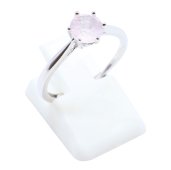 Bague Argent 925 'Rond Sublime' - Quartz Rose