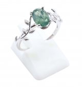 Bague Argent 925 'Murmure de Laurier' - Agate Mousse