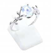 Bague Argent 925 'Murmure de Laurier' - Aigue Marine